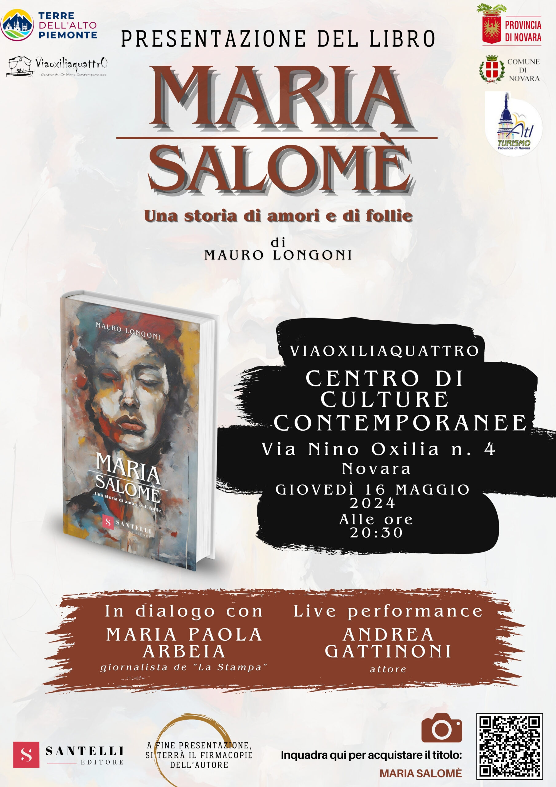 Presentazione 16 maggio 2024 del romanzo “Maria Salomè” di Mauro Longoni