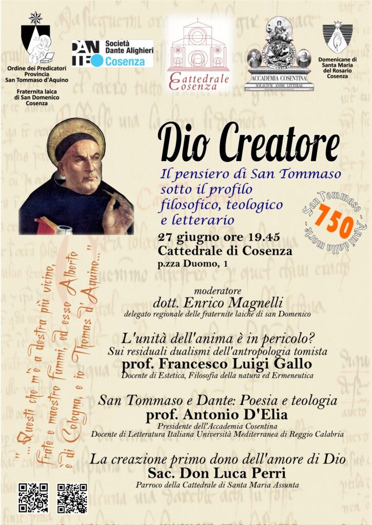 Locandina convegno "Dio Creatore"