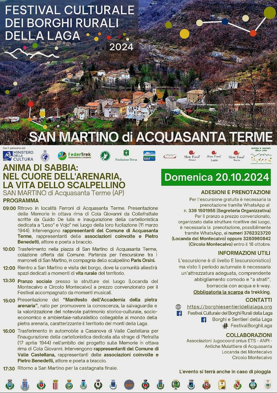 Anime di sabbia e passi di memoria, è il nuovo evento autunnale proposto dal ‘Festival Culturale dei Borghi”