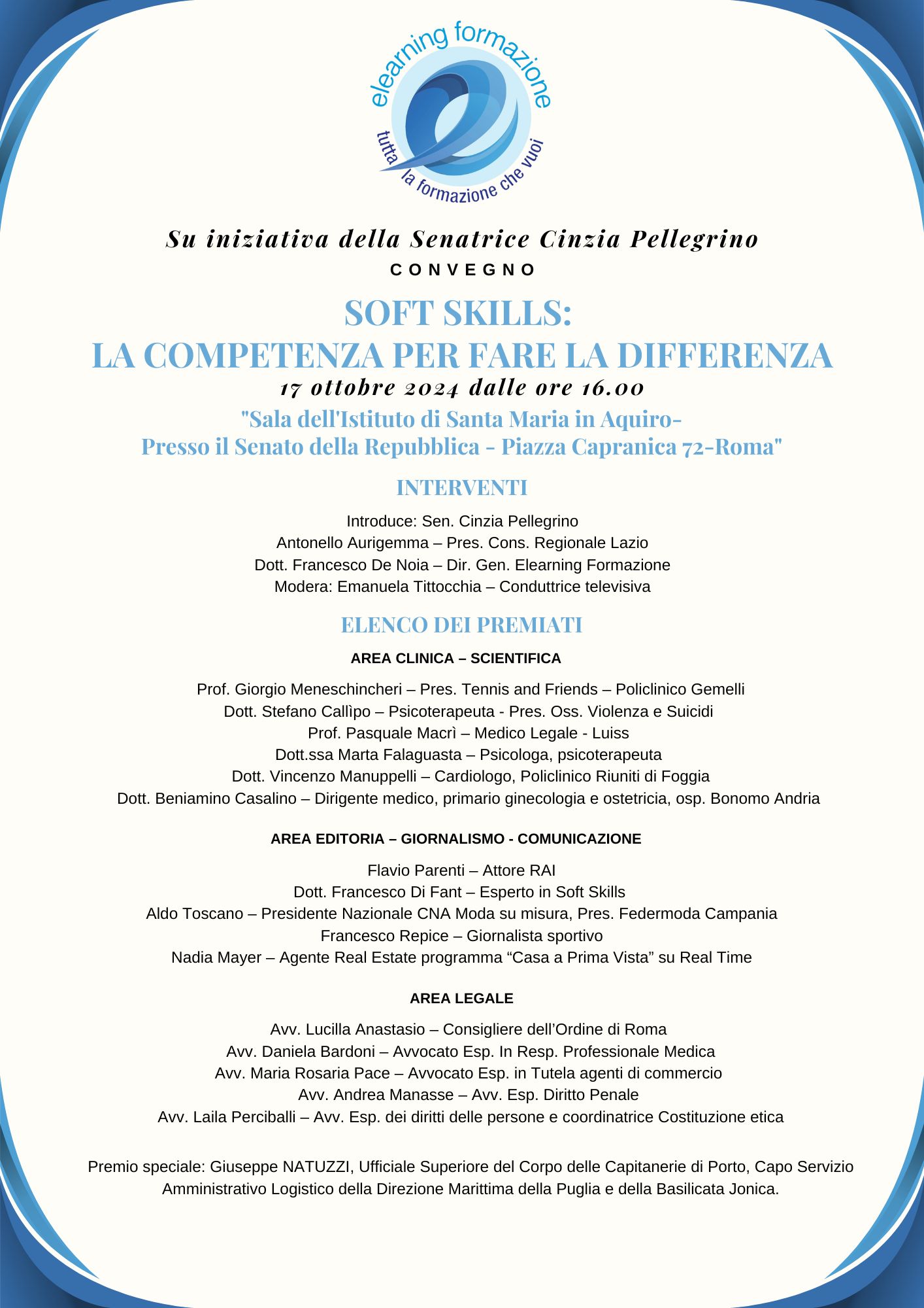 Premio Soft Skills al Senato la prima edizione